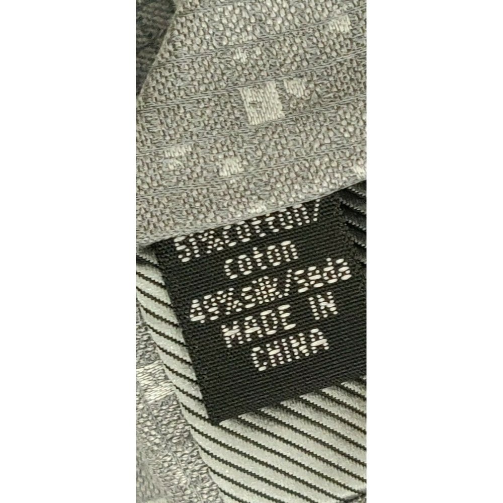 DKNY Mens Neck Tie Charcoal Gray Distressed Check - Picture 7 of 8